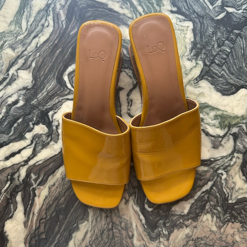 LOQ Mustard Yellow Leather Mules